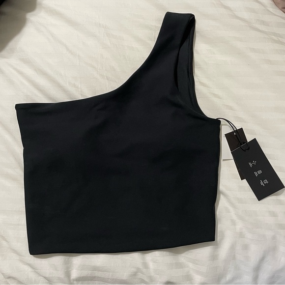 Abercrombie YPB sculptLUX One-Shoulder Slim Tank in colour Onyx size M. NWT - Picture 3 of 5
